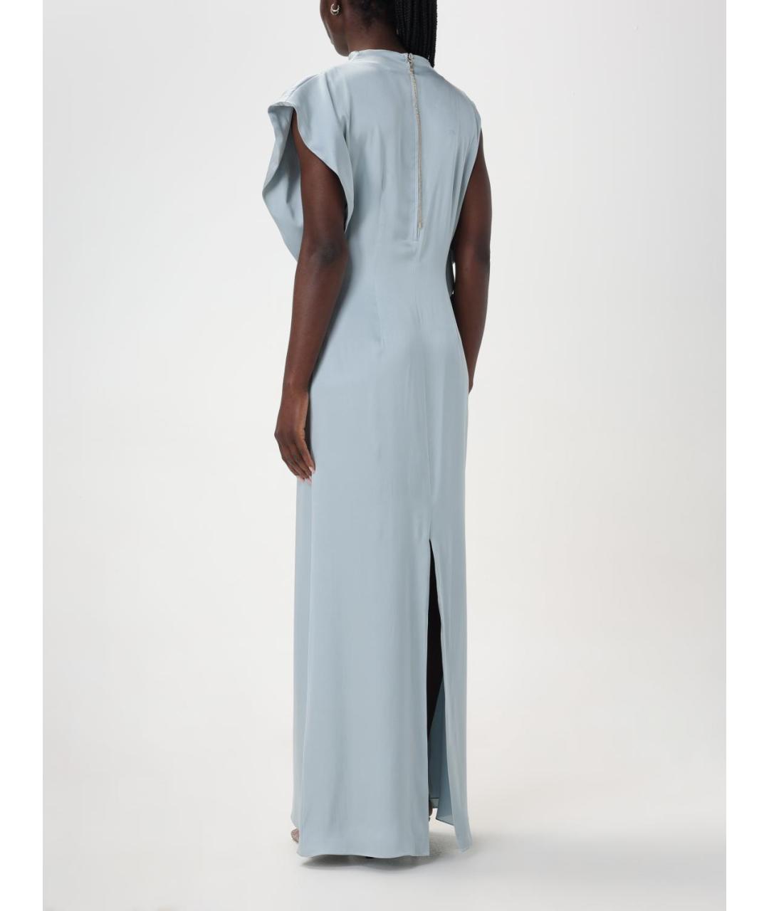 FENDI Голубое шелковое вечернее платье, фото 4