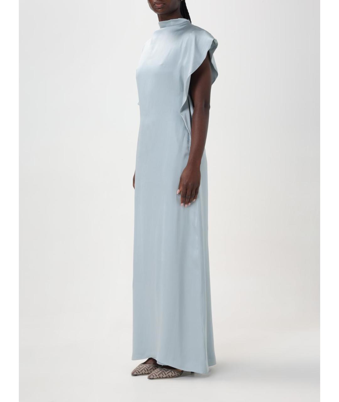FENDI Голубое шелковое вечернее платье, фото 5