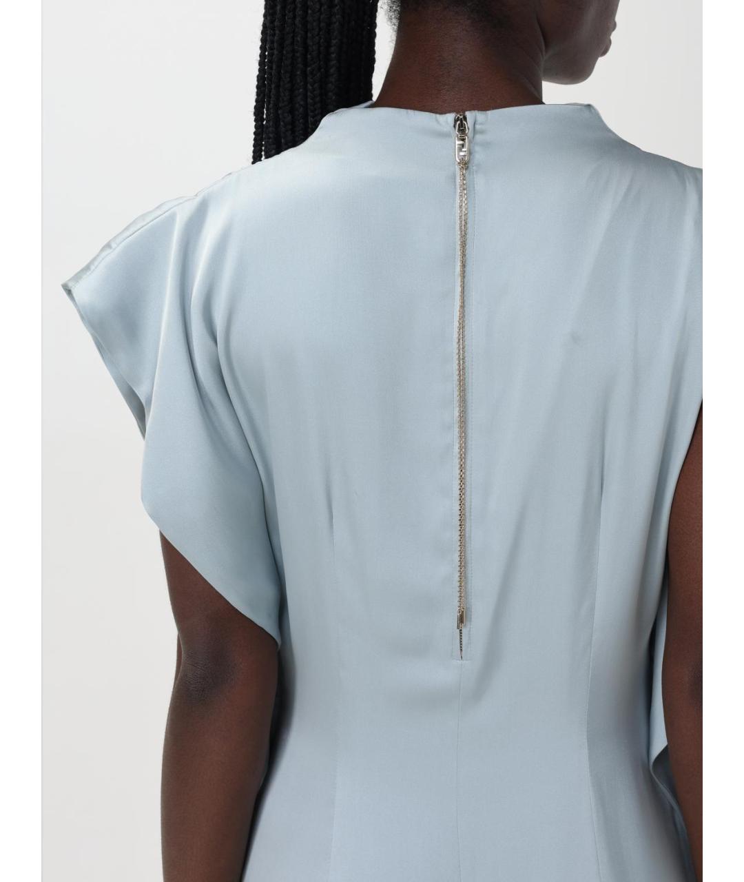 FENDI Голубое шелковое вечернее платье, фото 6