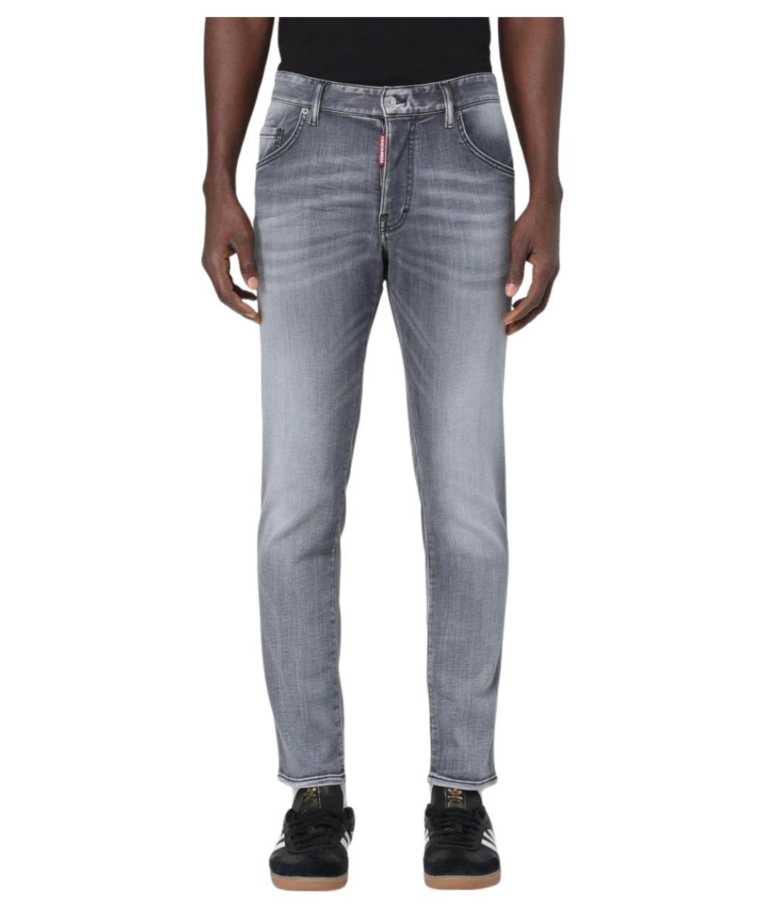 DSQUARED2 Серые хлопковые прямые джинсы, фото 1