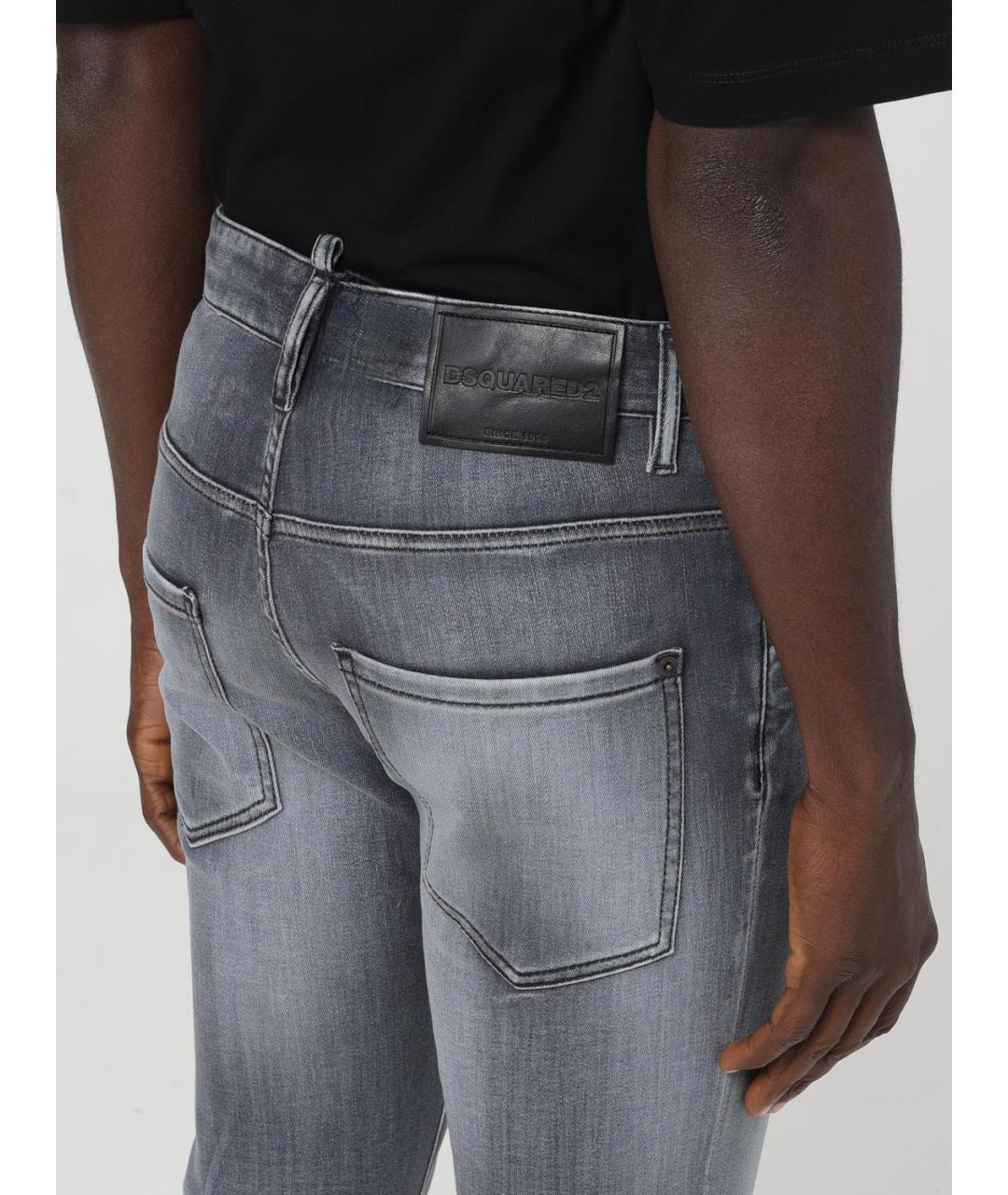 DSQUARED2 Серые хлопковые прямые джинсы, фото 4