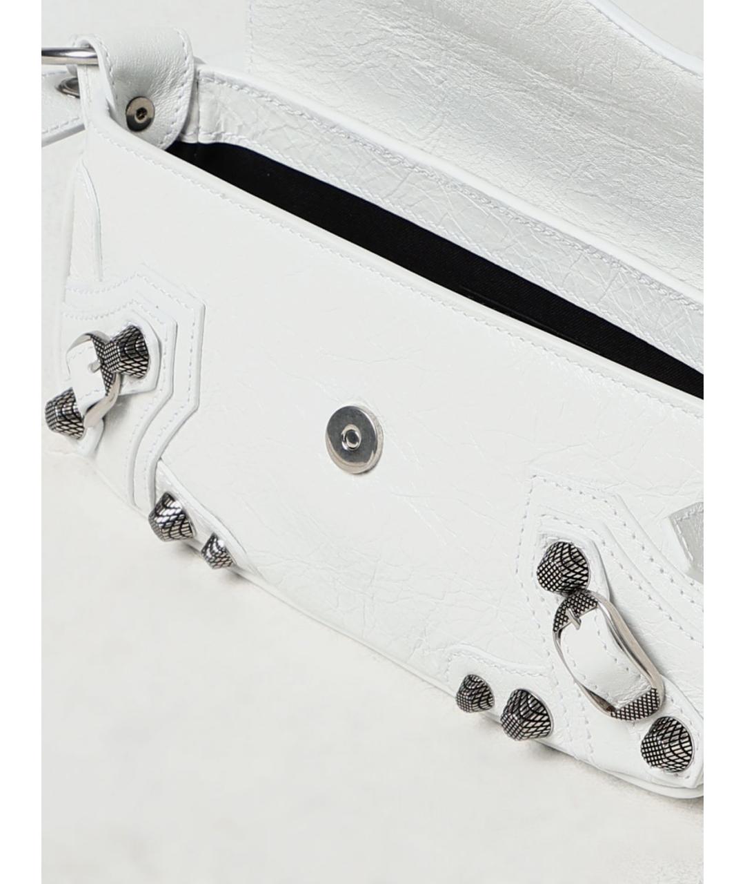 BALENCIAGA Белая кожаная сумка через плечо, фото 5