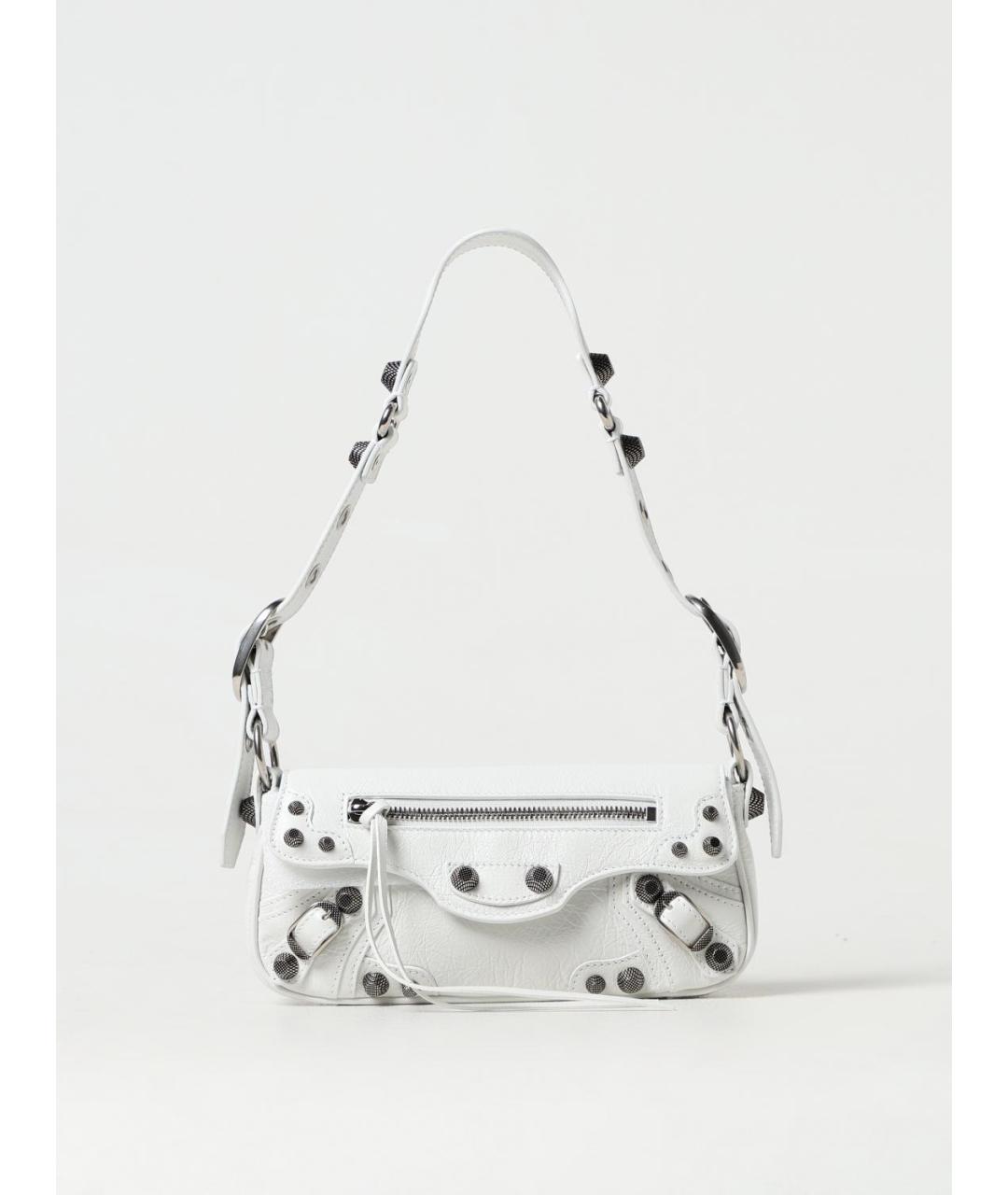 BALENCIAGA Белая кожаная сумка через плечо, фото 6