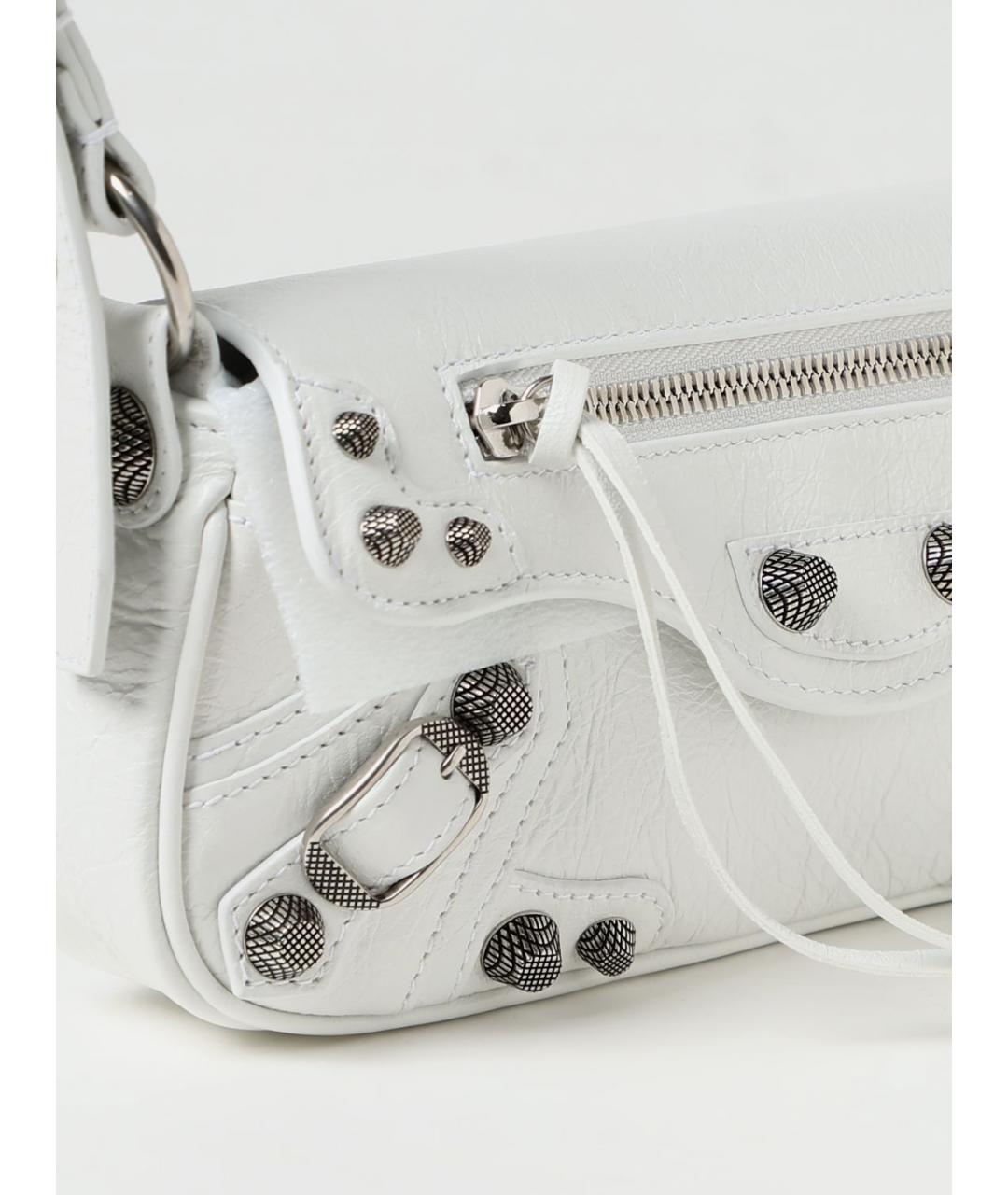 BALENCIAGA Белая кожаная сумка через плечо, фото 4