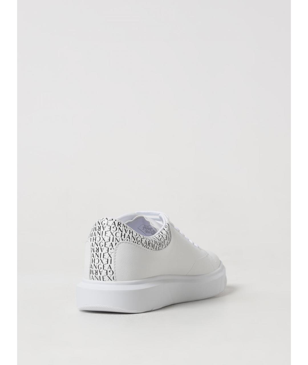ARMANI EXCHANGE Белые синтетические низкие кроссовки / кеды, фото 3