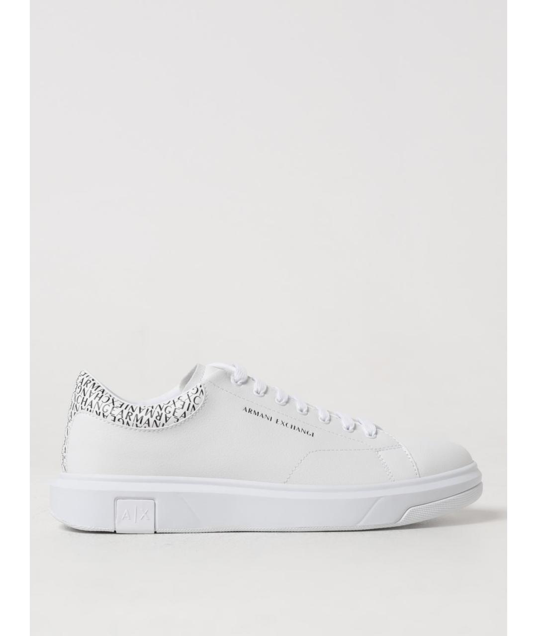 ARMANI EXCHANGE Белые синтетические низкие кроссовки / кеды, фото 4