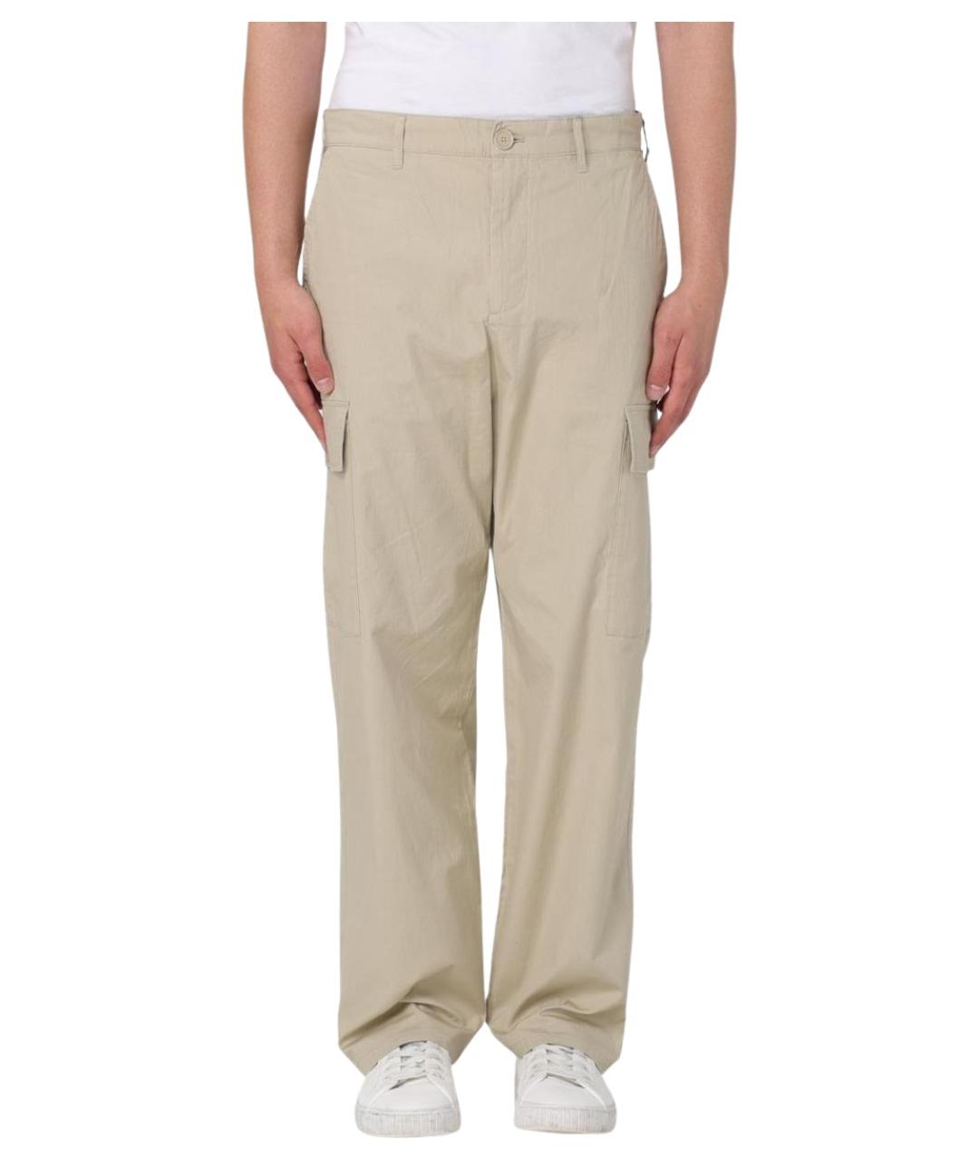 ARMANI EXCHANGE Бежевые хлопковые повседневные брюки, фото 1