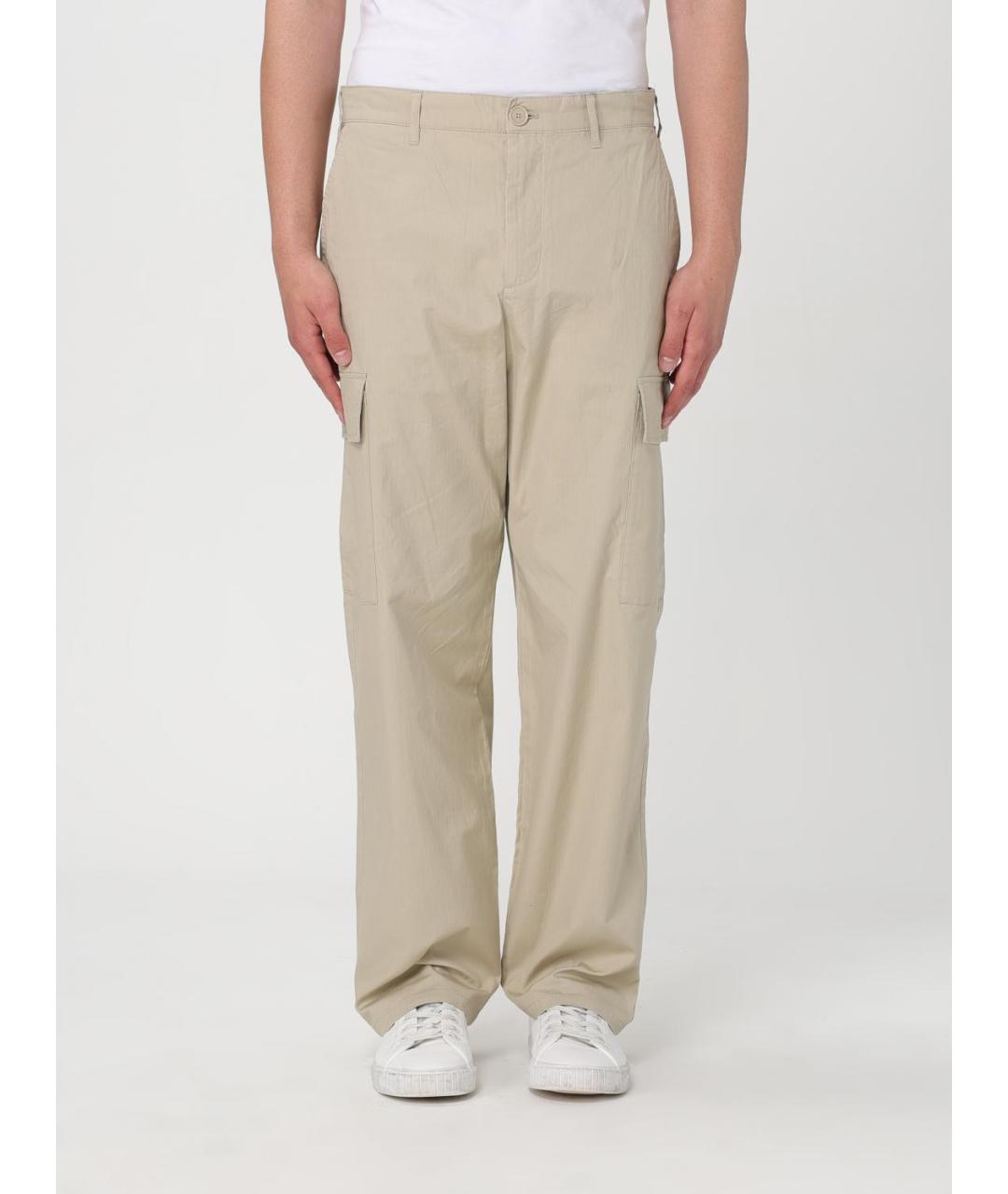 ARMANI EXCHANGE Бежевые хлопковые повседневные брюки, фото 4
