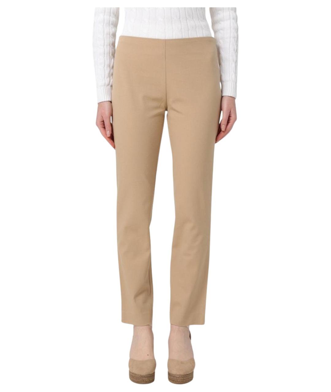 RALPH LAUREN Бежевые хлопковые прямые брюки, фото 1