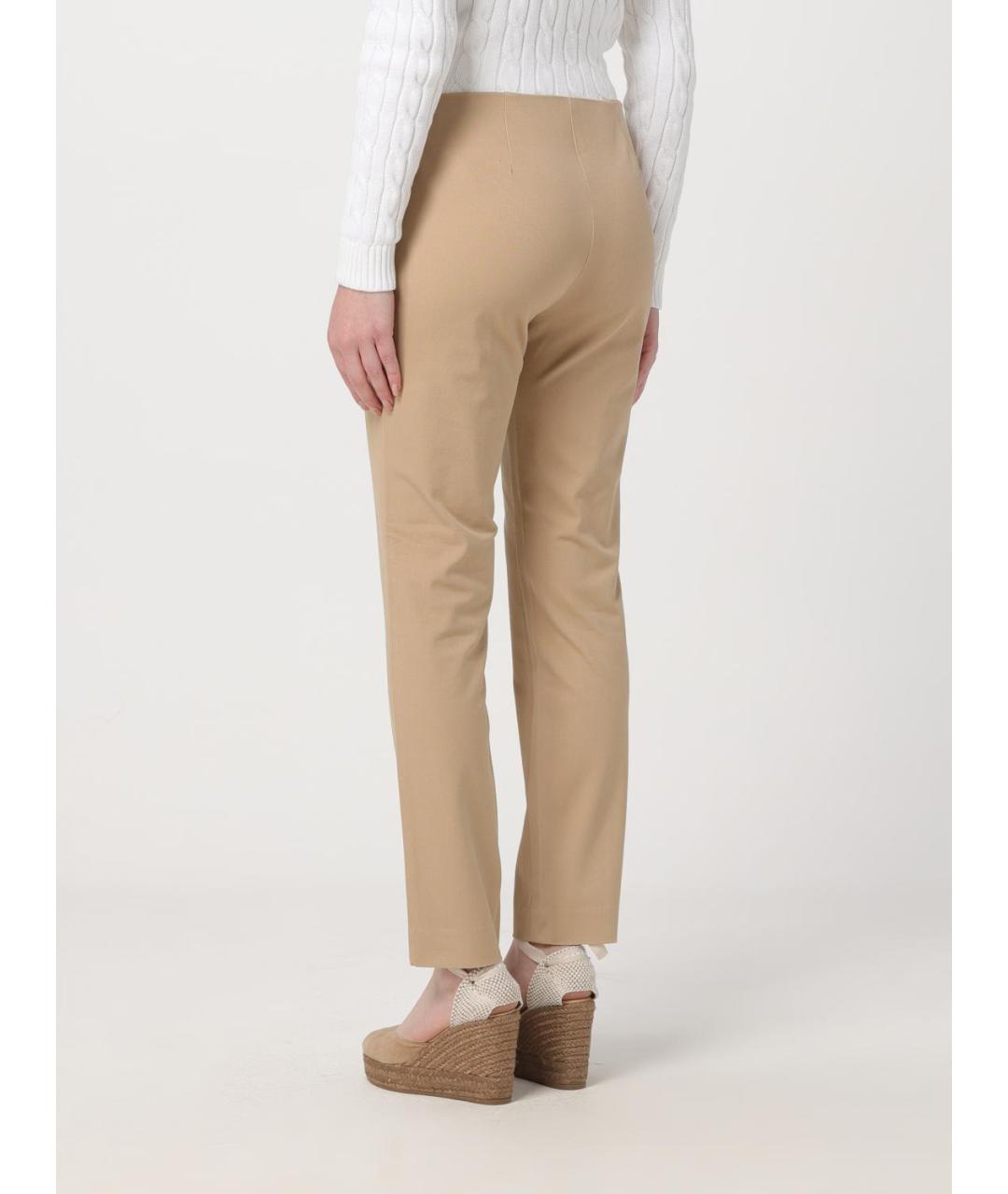 RALPH LAUREN Бежевые хлопковые прямые брюки, фото 2