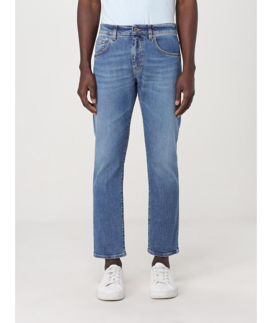 FAY Синие хлопко-эластановые джинсы скинни, фото 4