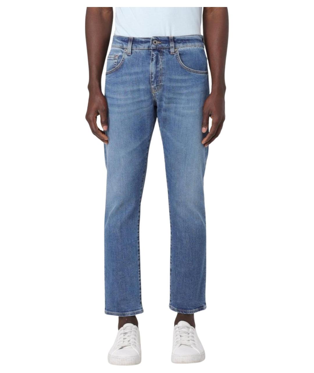 FAY Синие хлопко-эластановые джинсы скинни, фото 1