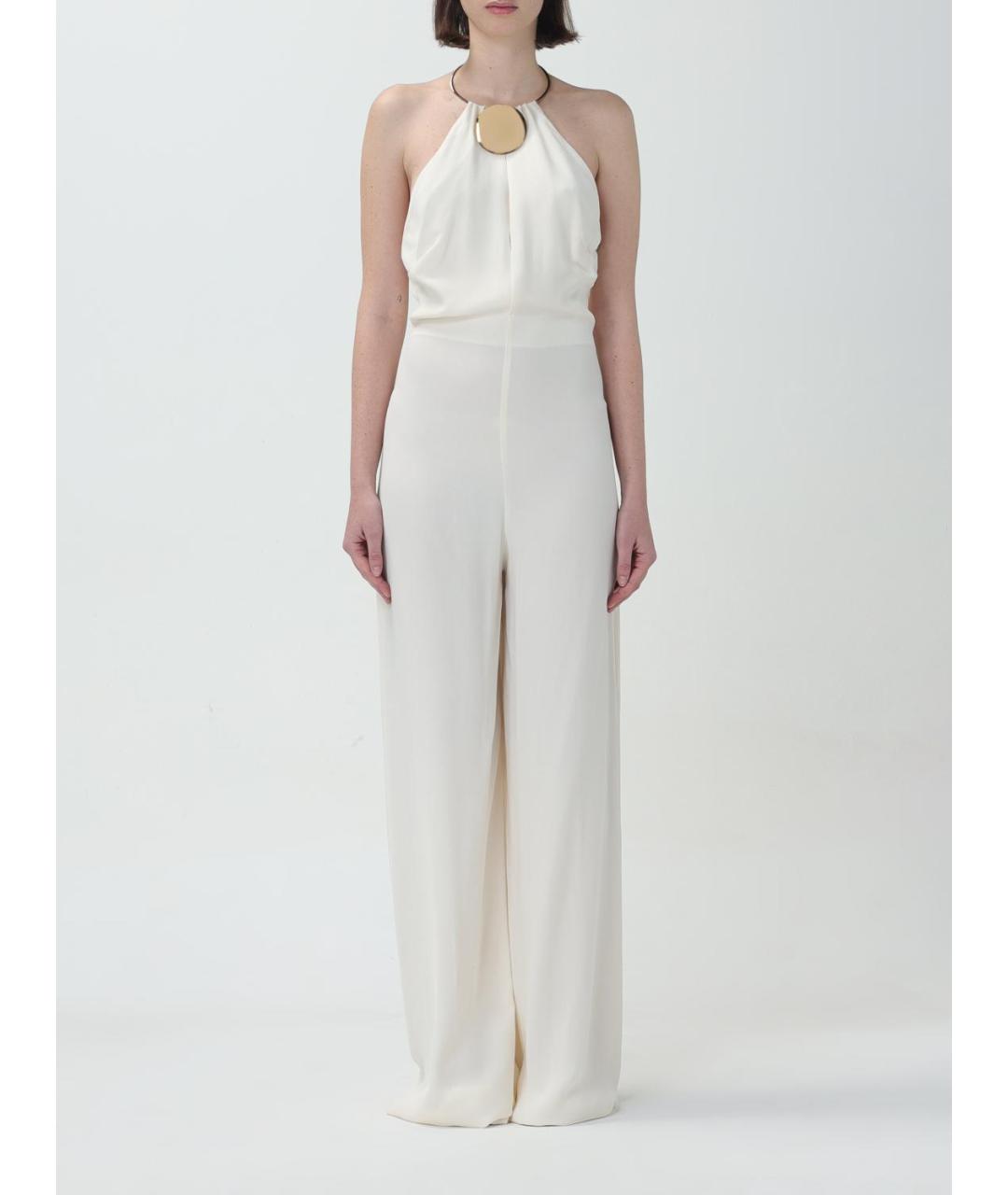 SIMONA CORSELLINI Белое полиэстеровое вечернее платье, фото 4