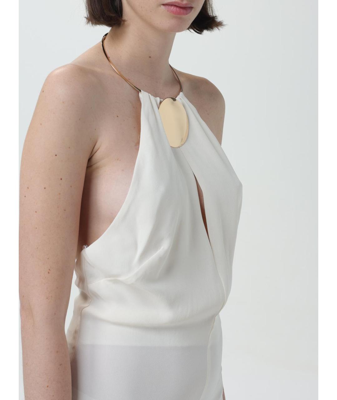 SIMONA CORSELLINI Белое полиэстеровое вечернее платье, фото 3
