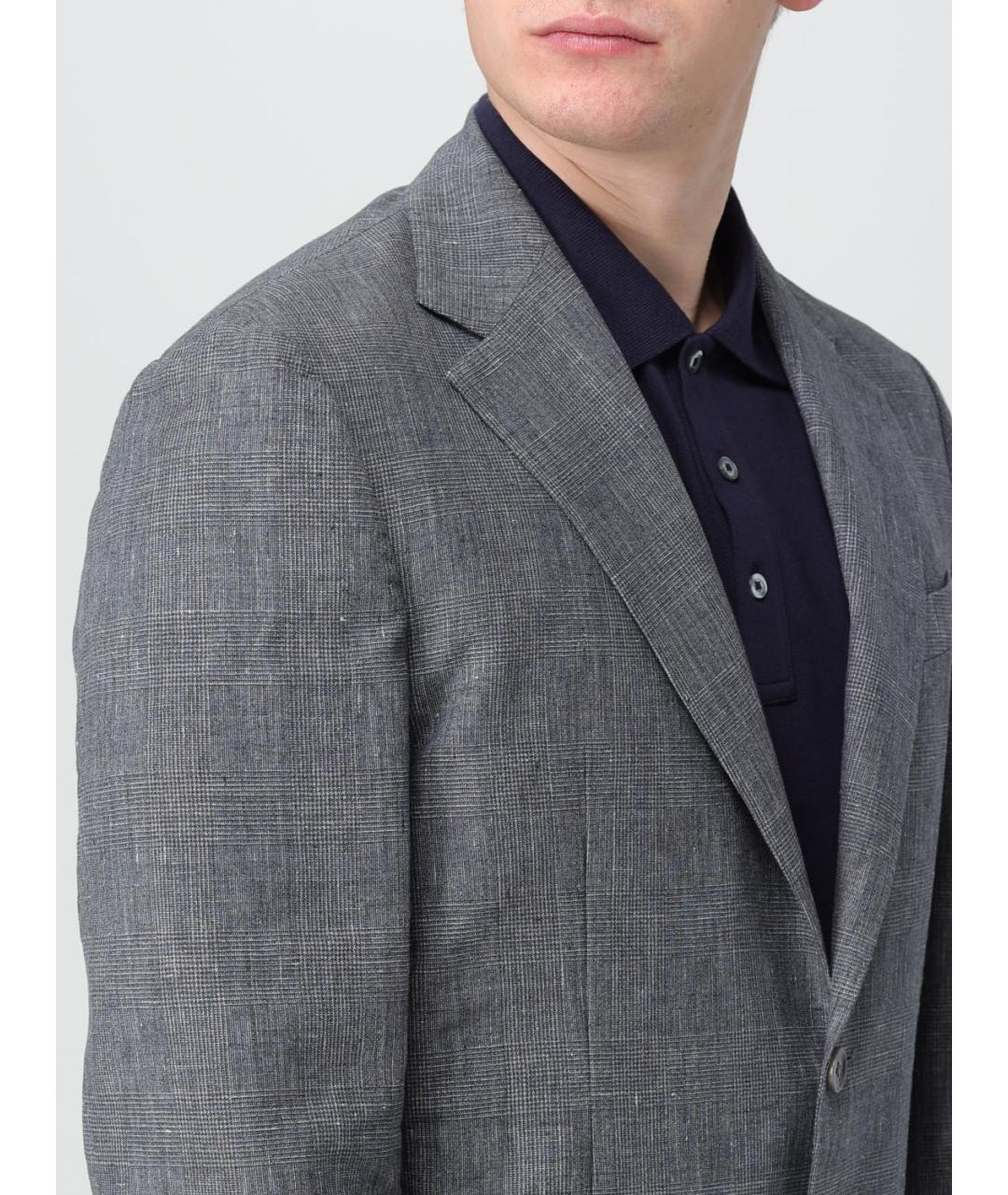 FAY Серый хлопковый пиджак, фото 4