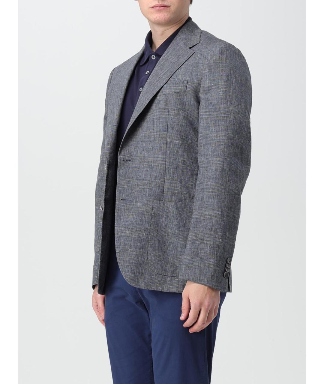 FAY Серый хлопковый пиджак, фото 3