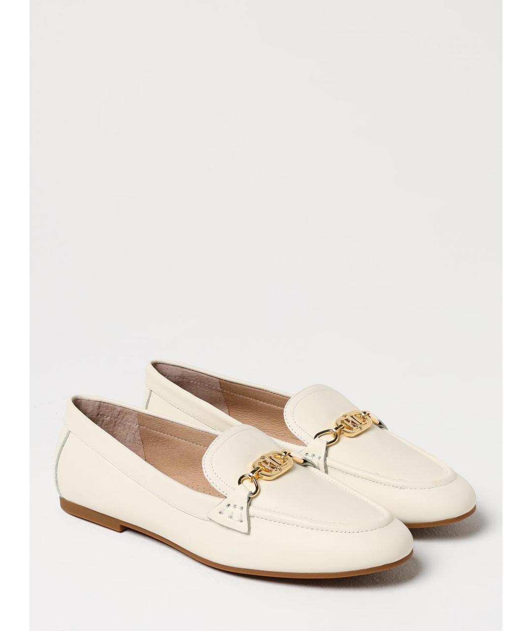 RALPH LAUREN Бежевые кожаные лоферы, фото 2