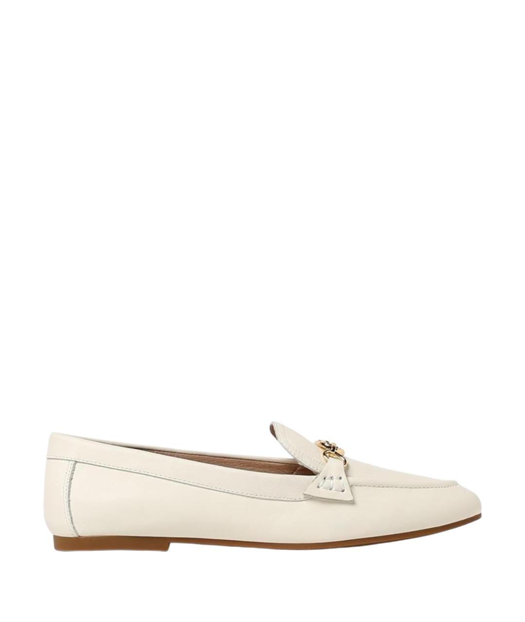 RALPH LAUREN Бежевые кожаные лоферы, фото 1