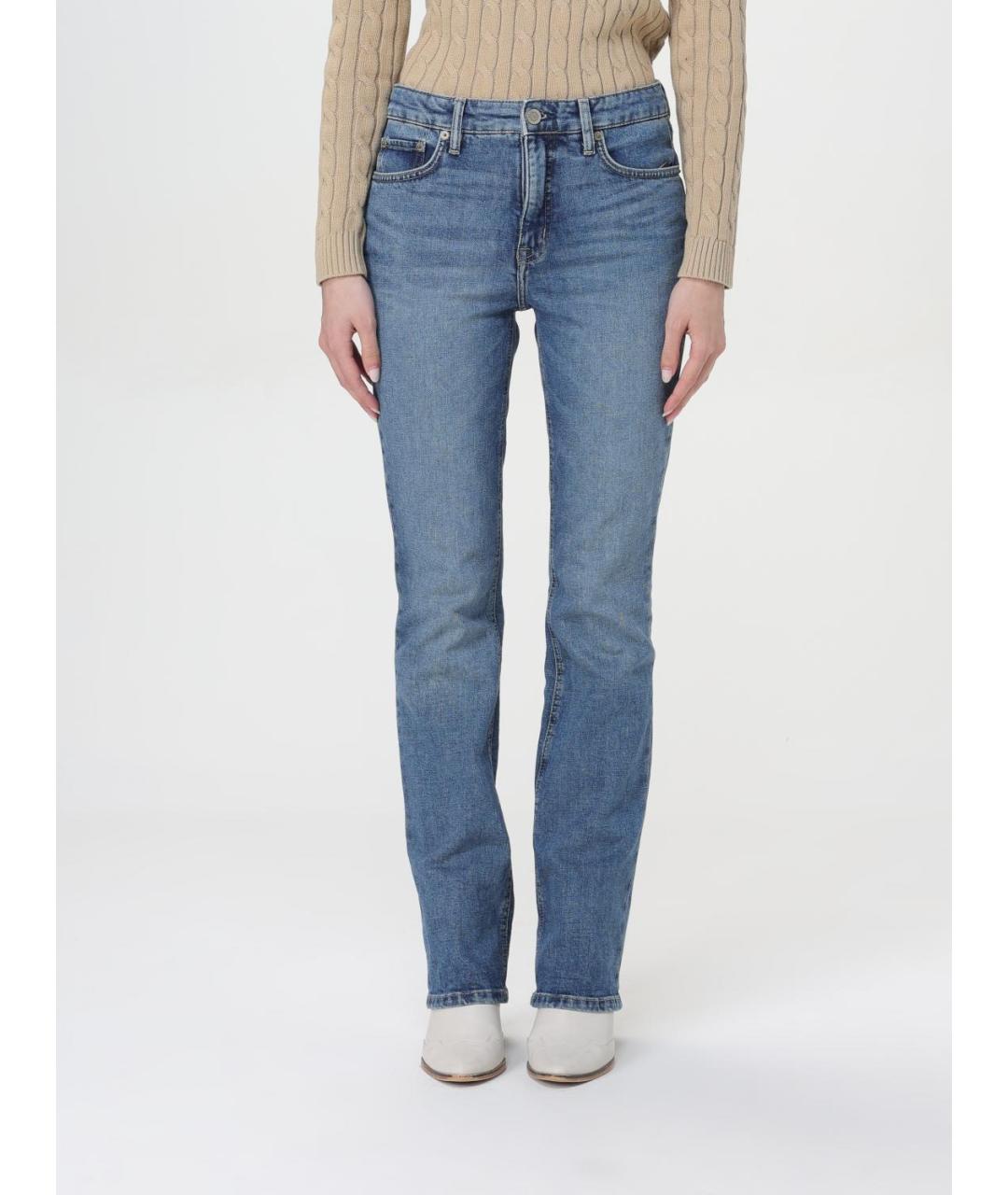 RALPH LAUREN Синие хлопковые джинсы слим, фото 4