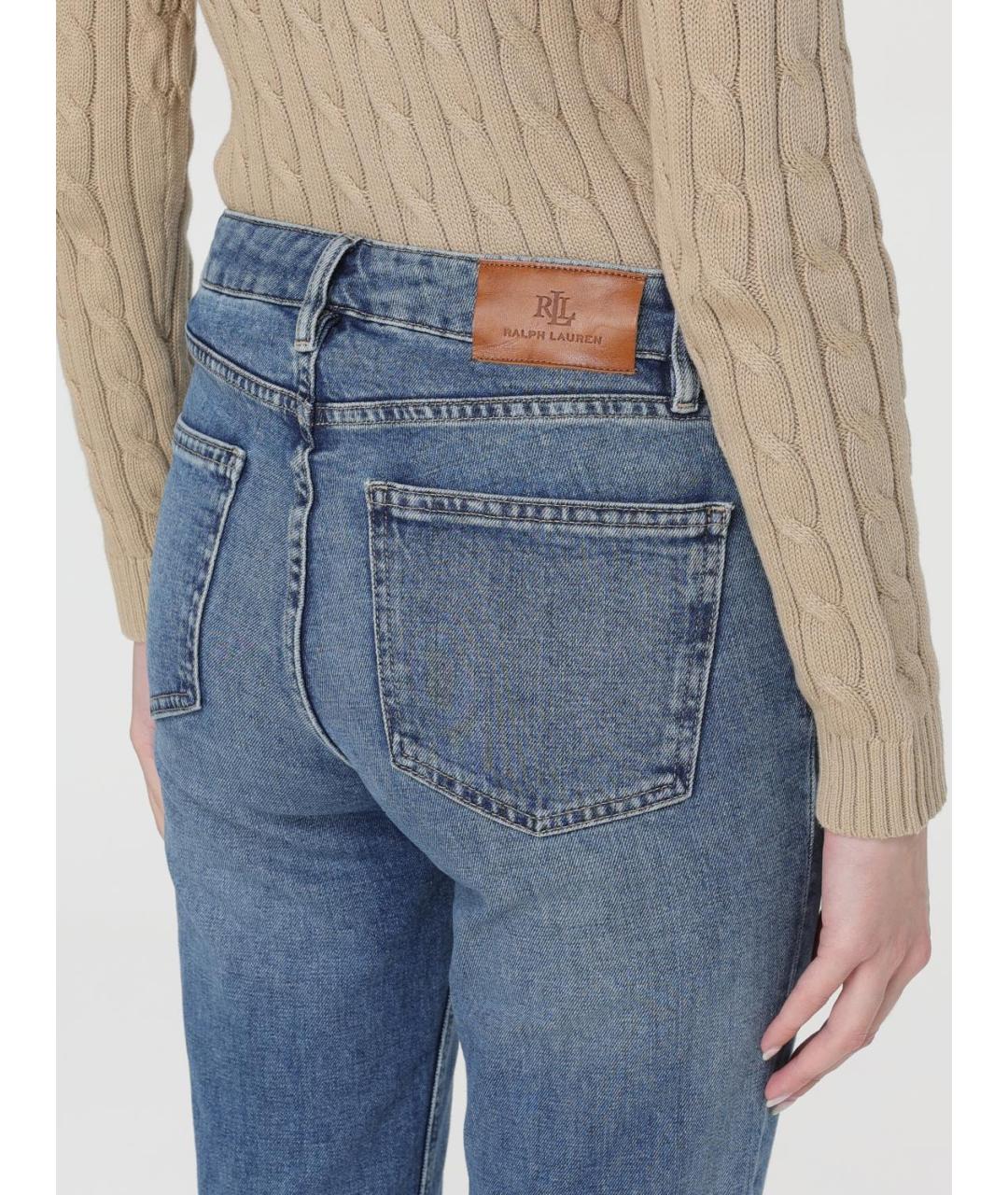 RALPH LAUREN Синие хлопковые джинсы слим, фото 3