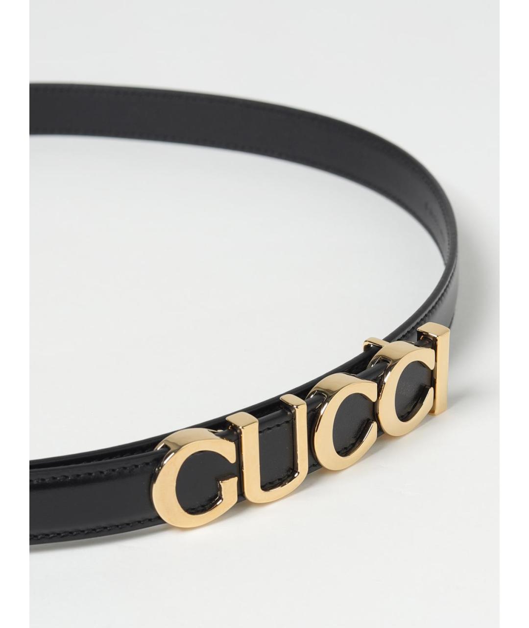 GUCCI Черный кожаный ремень, фото 2