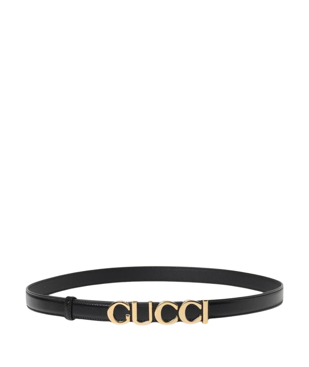 GUCCI Черный кожаный ремень, фото 1