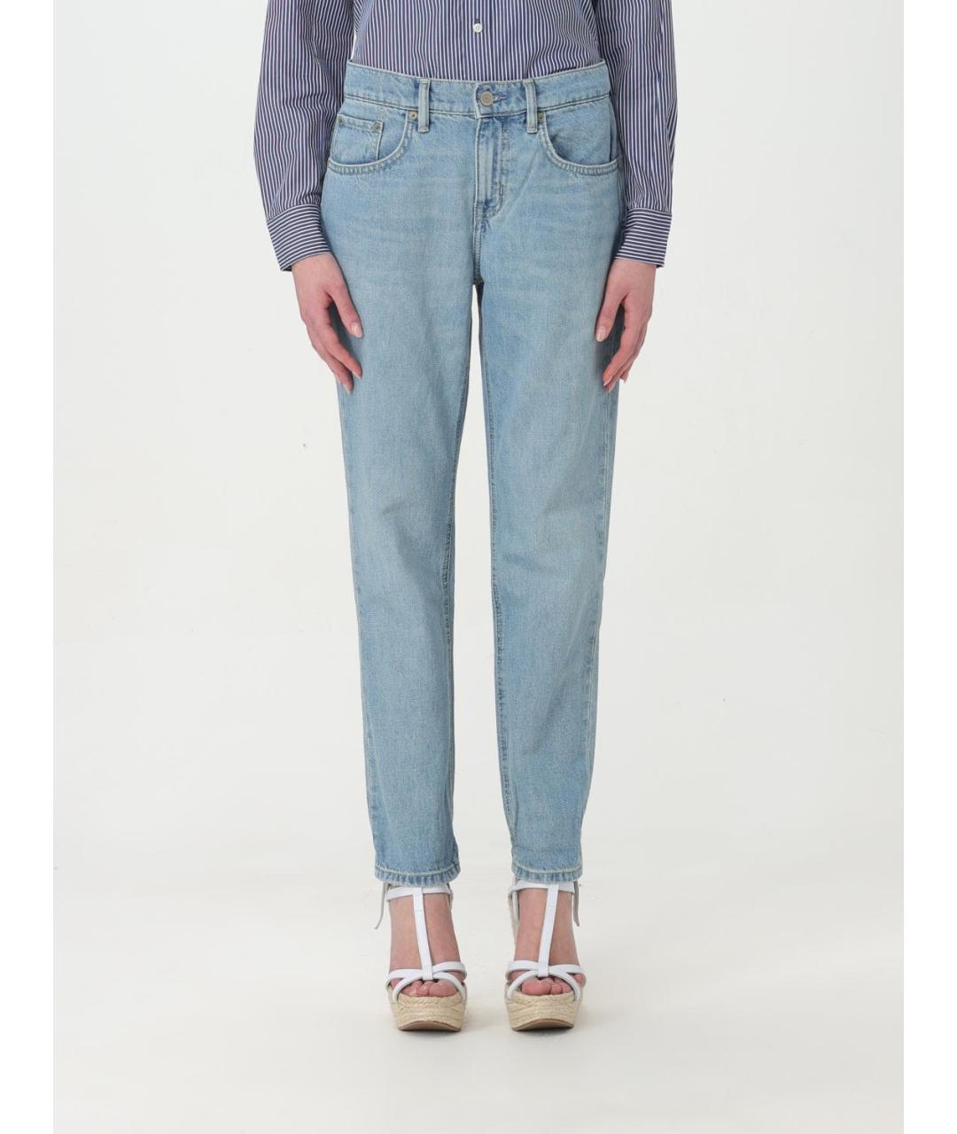 RALPH LAUREN Голубые хлопковые прямые джинсы, фото 4