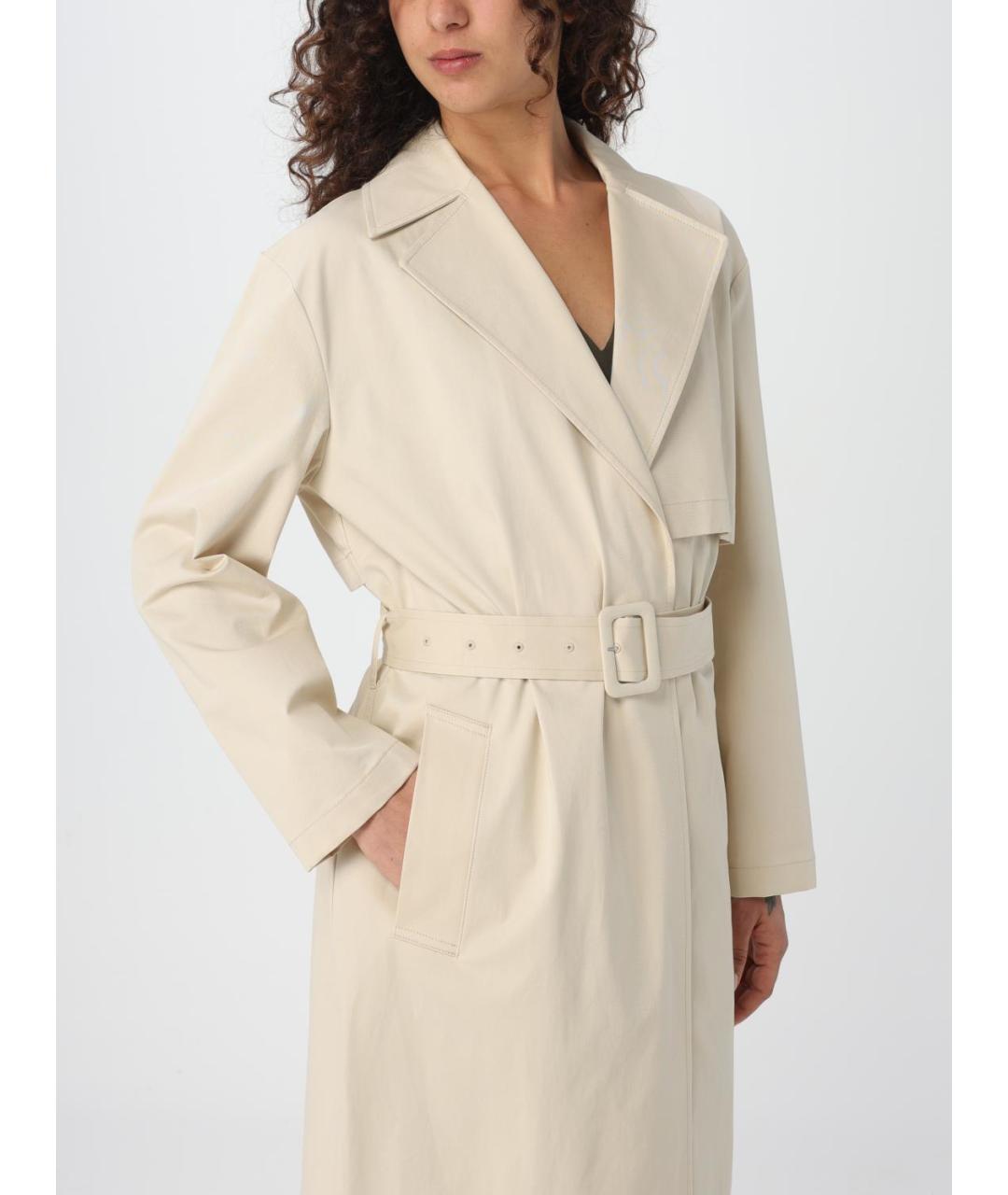 THEORY Бежевый хлопковый тренч/плащ, фото 4