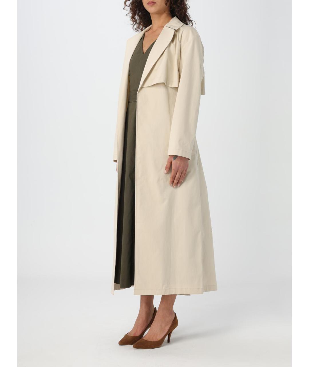 THEORY Бежевый хлопковый тренч/плащ, фото 3