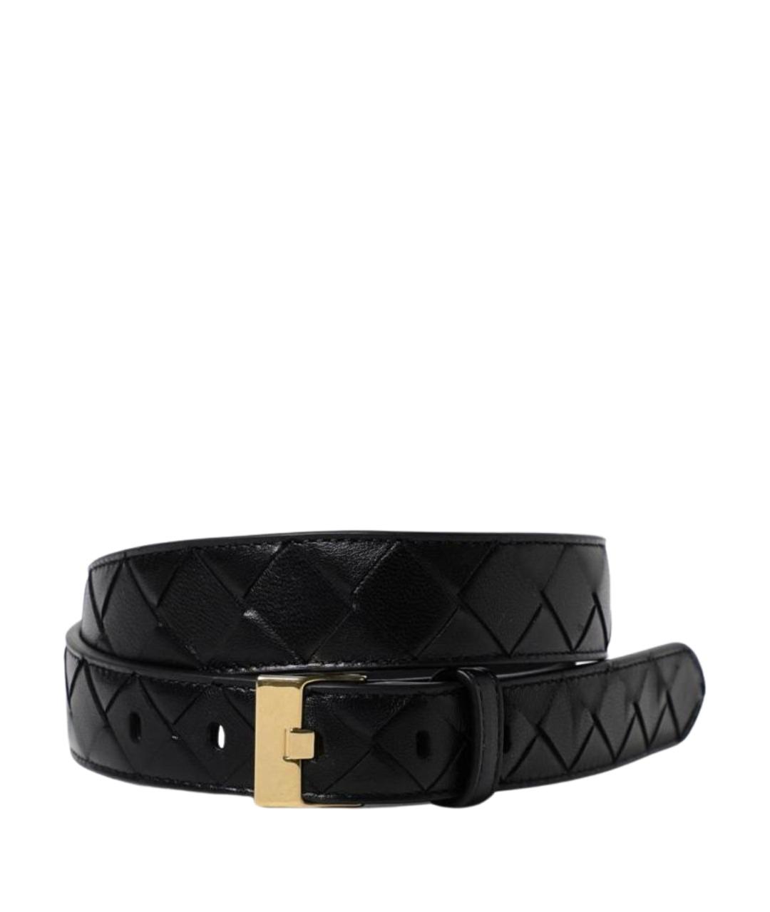 BOTTEGA VENETA Черный кожаный ремень, фото 1