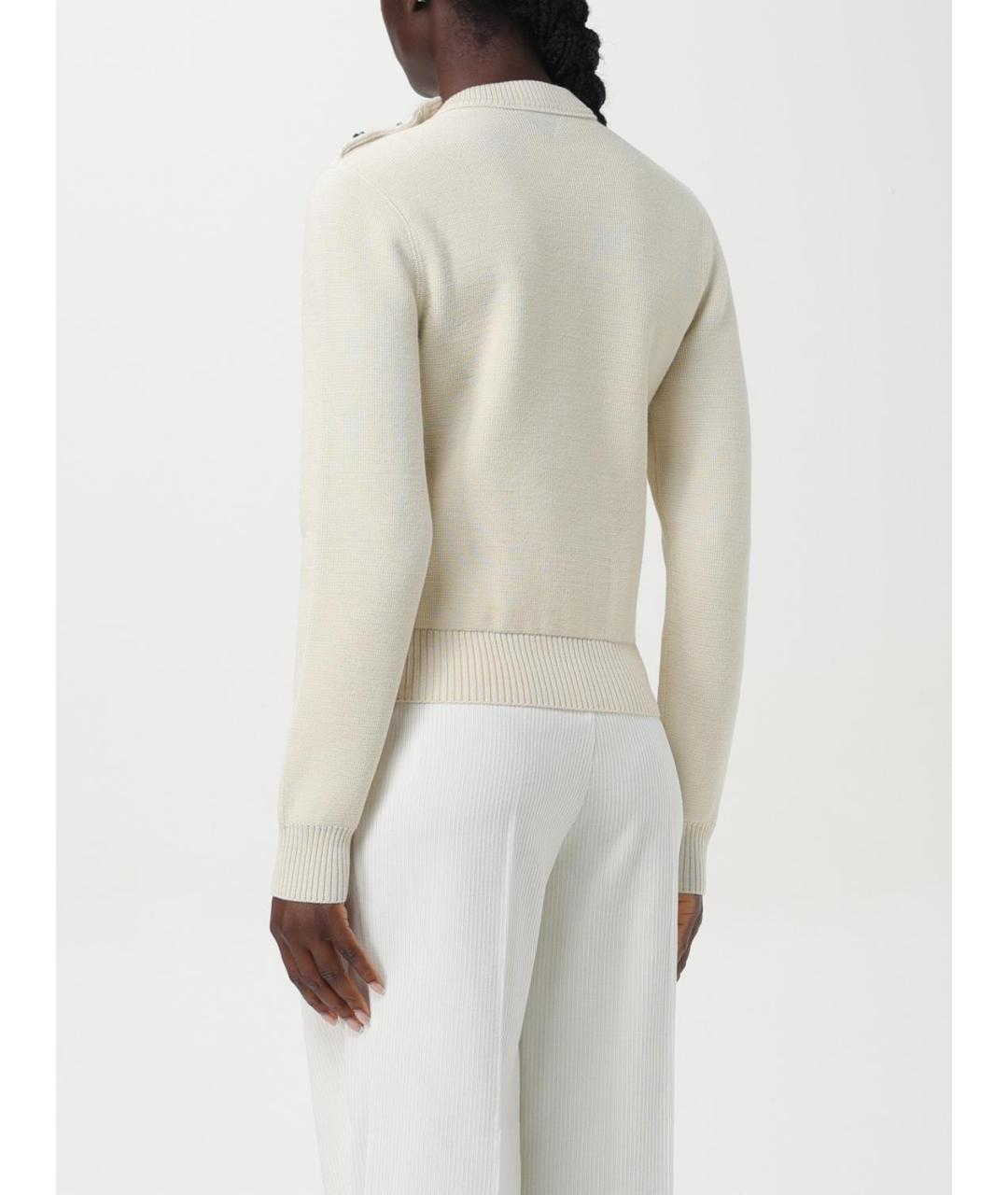 BOTTEGA VENETA Белый шерстяной джемпер / свитер, фото 3