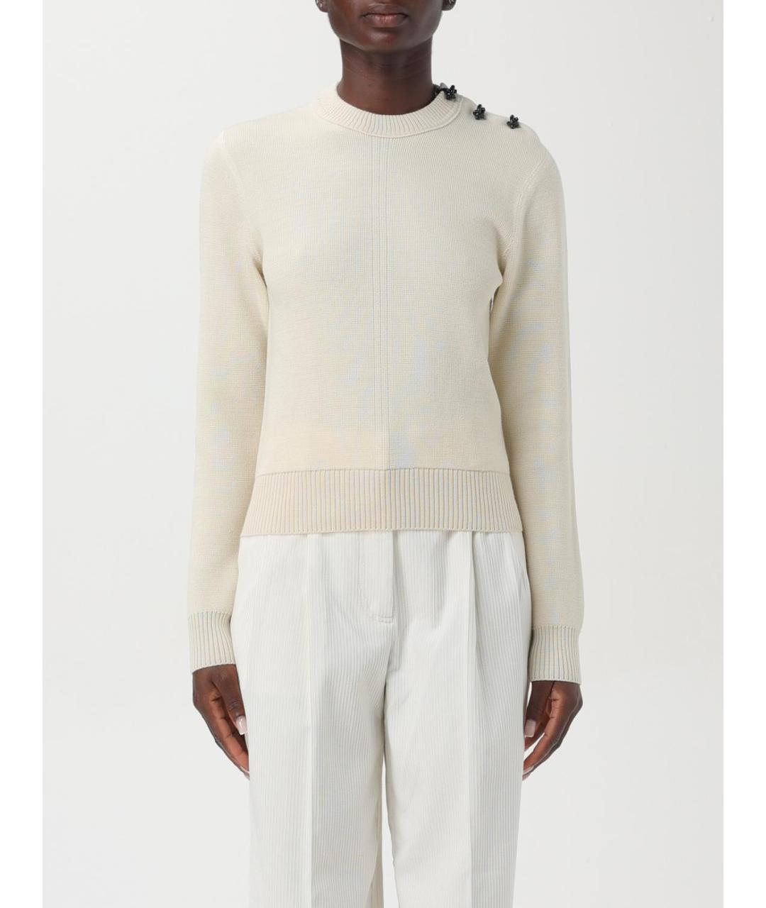 BOTTEGA VENETA Белый шерстяной джемпер / свитер, фото 6