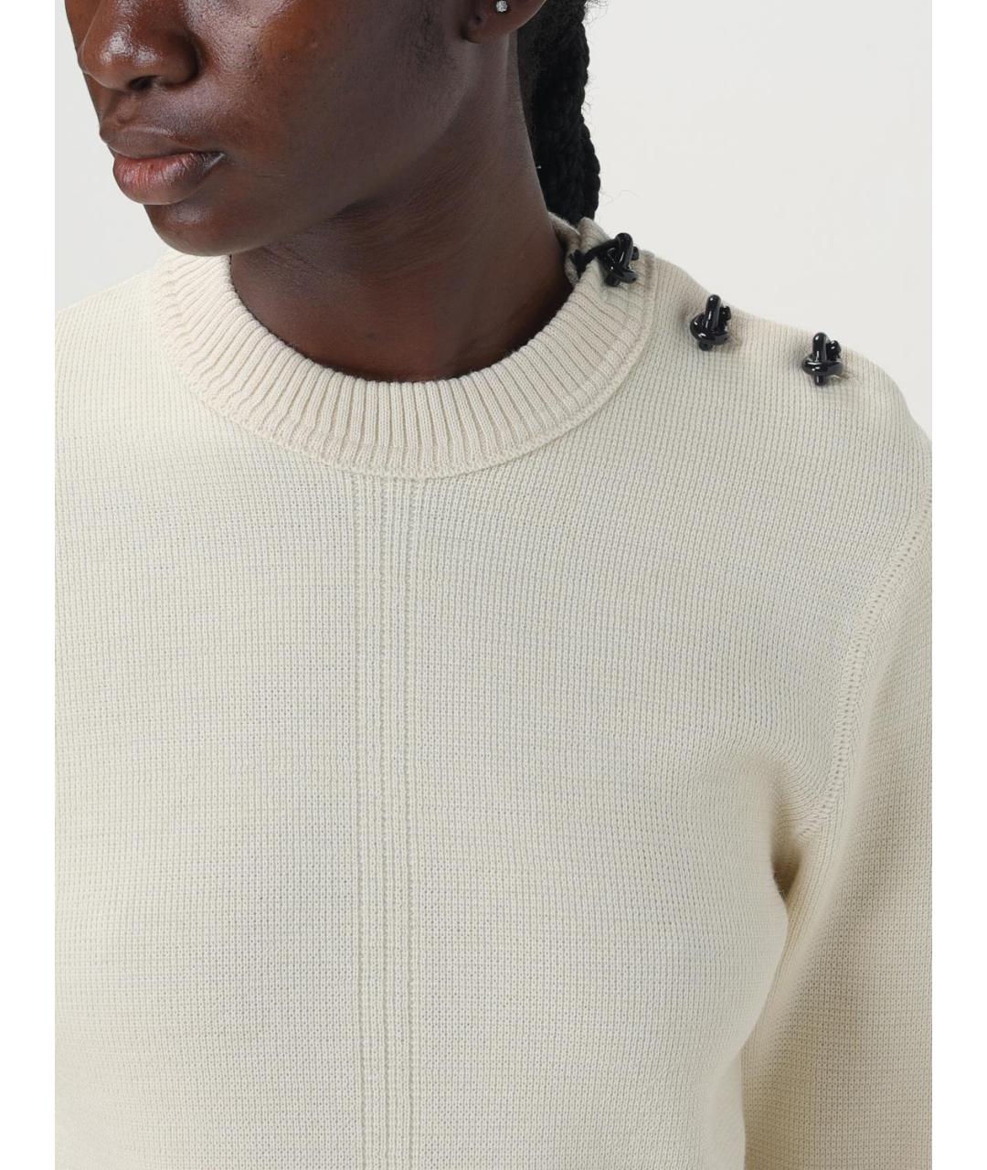 BOTTEGA VENETA Белый шерстяной джемпер / свитер, фото 5