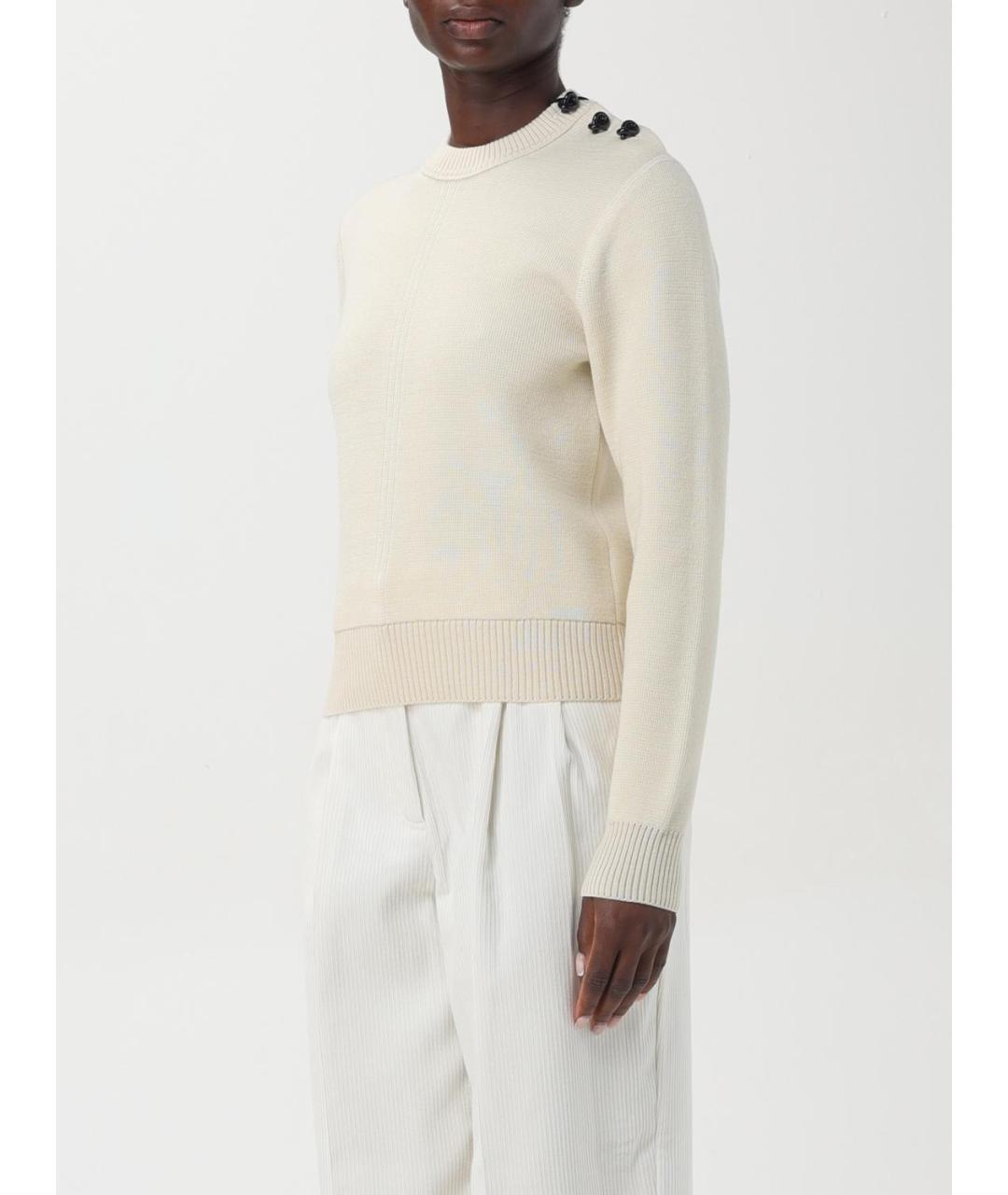 BOTTEGA VENETA Белый шерстяной джемпер / свитер, фото 4