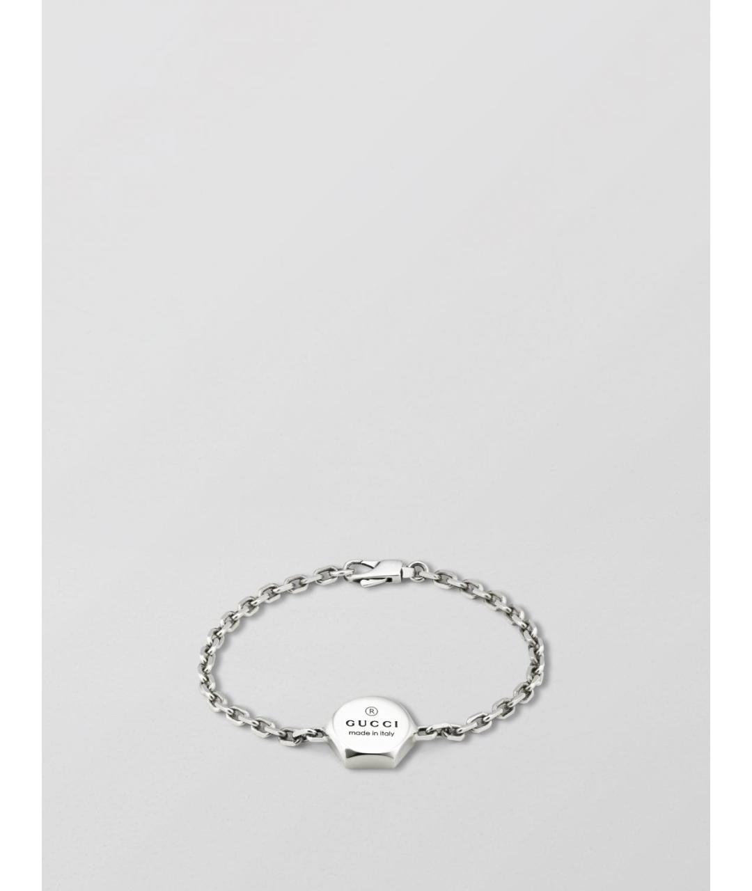 GUCCI Серебрянный металлический браслет, фото 3
