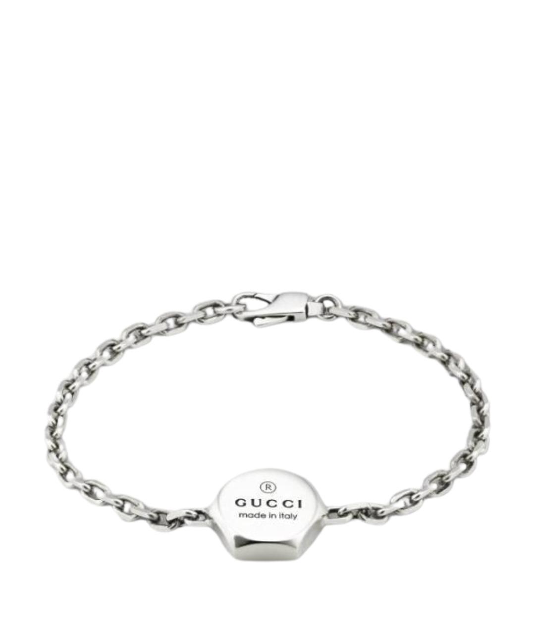 GUCCI Серебрянный металлический браслет, фото 1