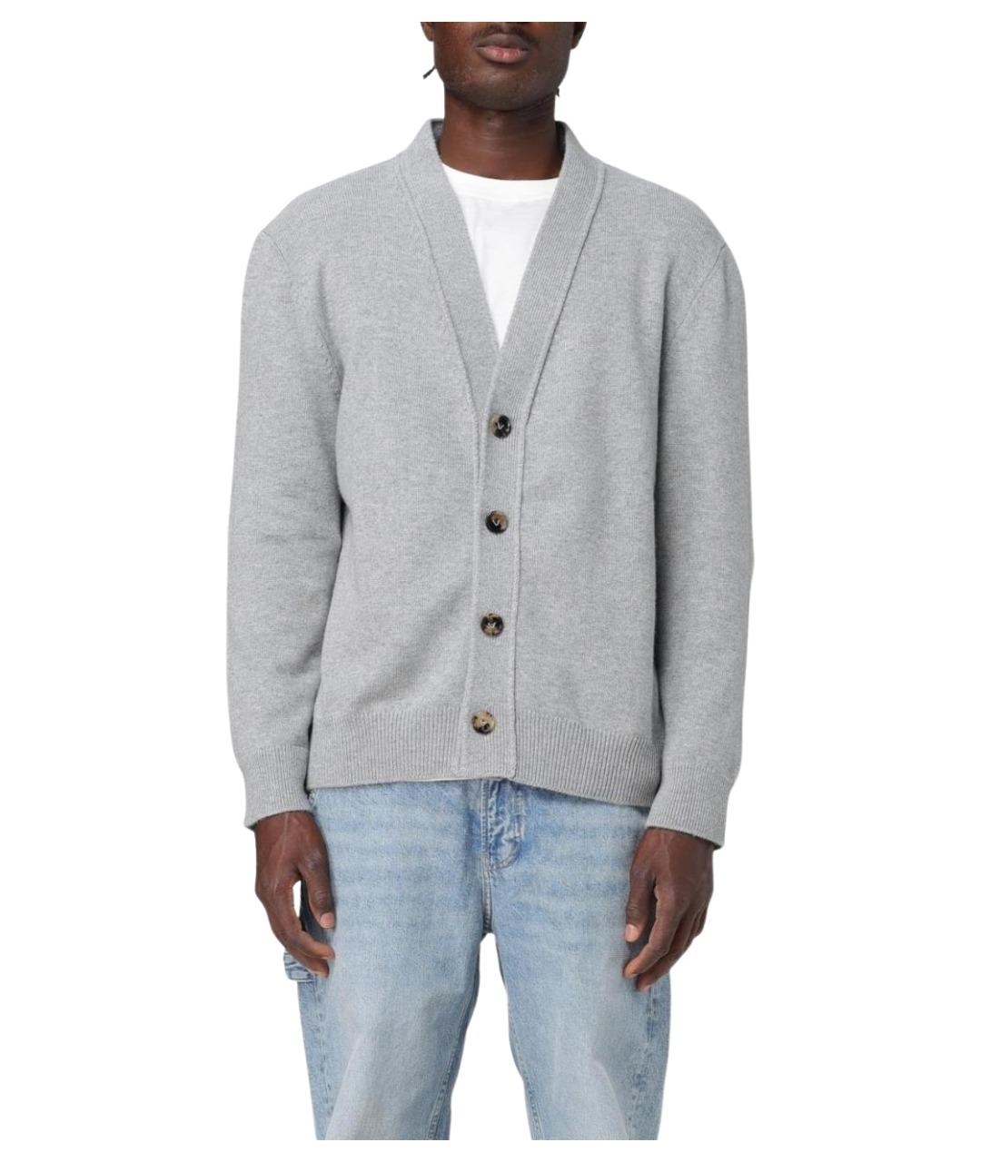 BOTTEGA VENETA Серый шерстяной кардиган, фото 1