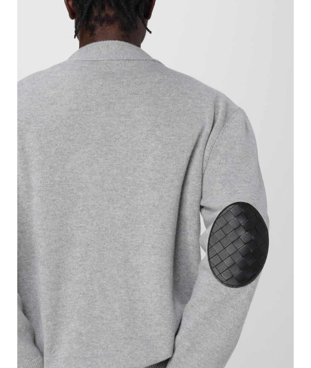 BOTTEGA VENETA Серый шерстяной кардиган, фото 5