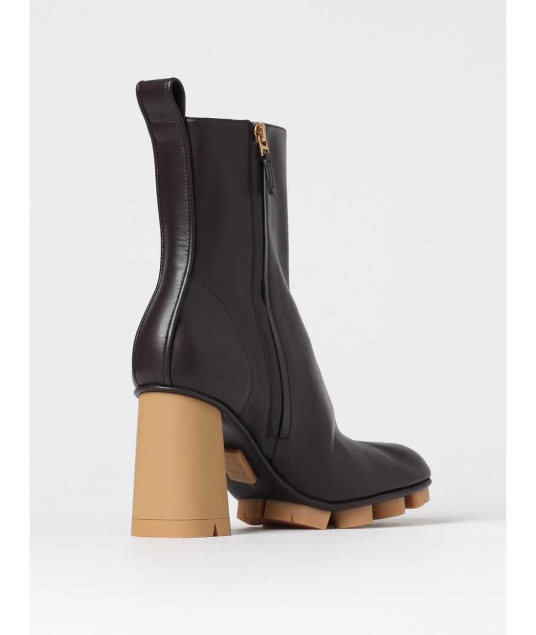 BOTTEGA VENETA Коричневые кожаные ботильоны, фото 3