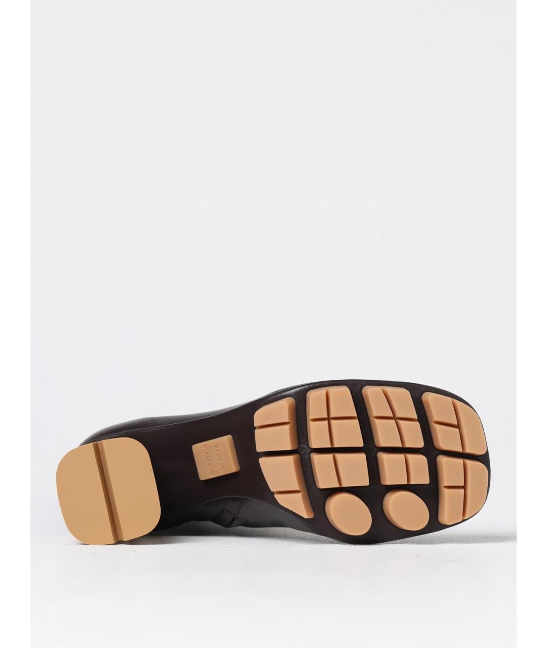 BOTTEGA VENETA Коричневые кожаные ботильоны, фото 4