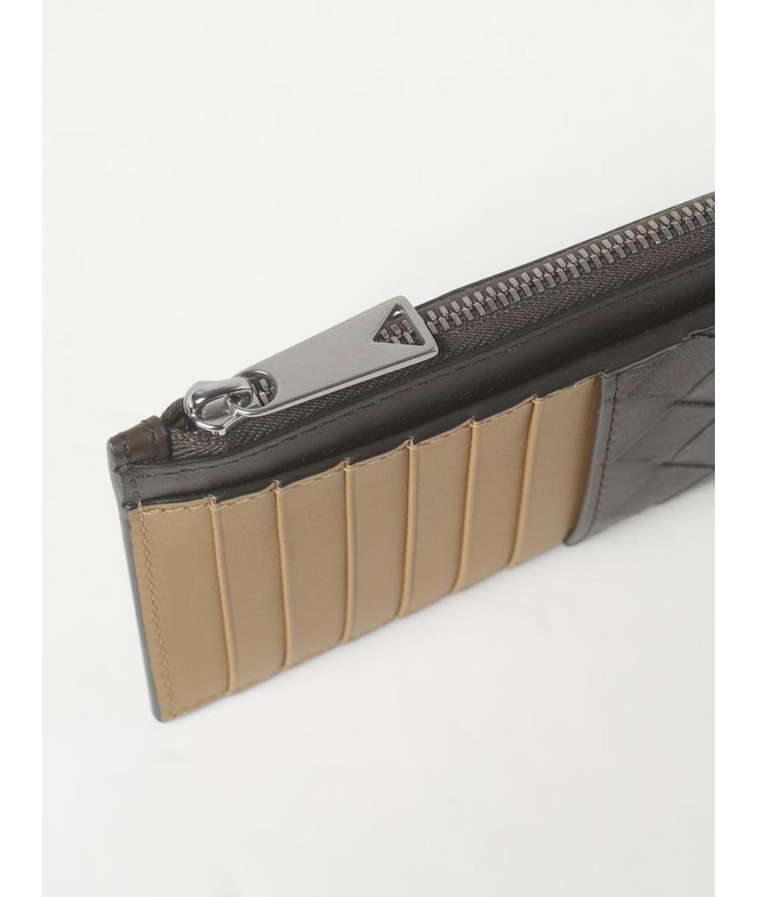 BOTTEGA VENETA Хаки кожаный кардхолдер, фото 3