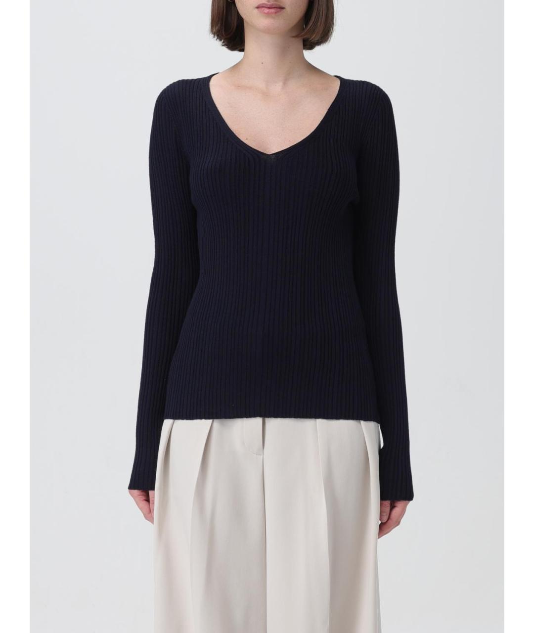THEORY Темно-синий вискозный джемпер / свитер, фото 6