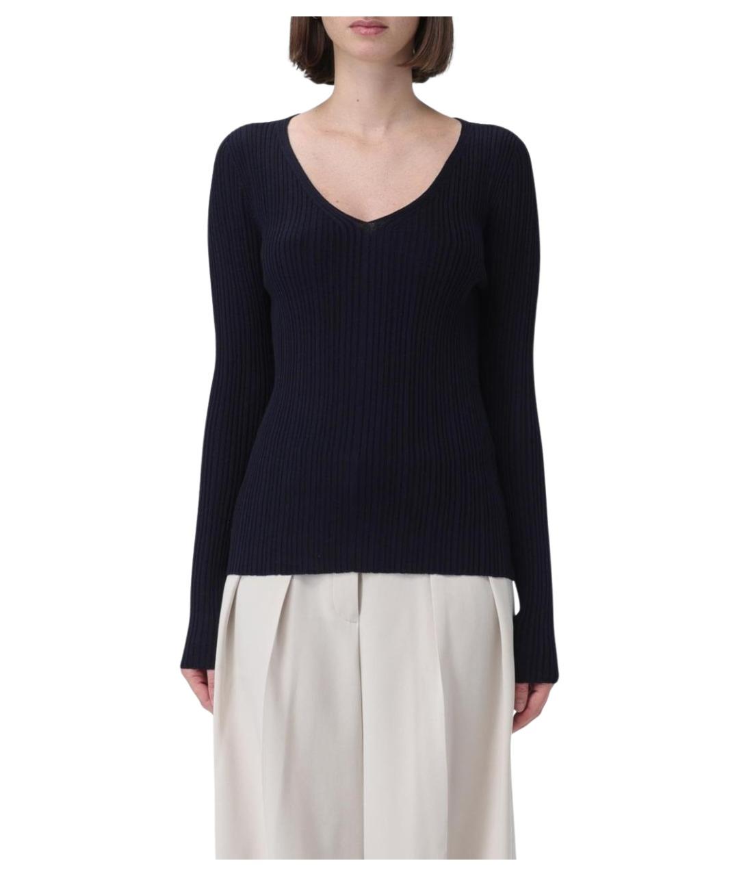 THEORY Темно-синий вискозный джемпер / свитер, фото 1