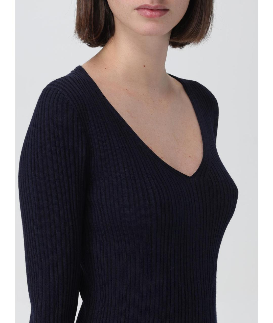 THEORY Темно-синий вискозный джемпер / свитер, фото 5