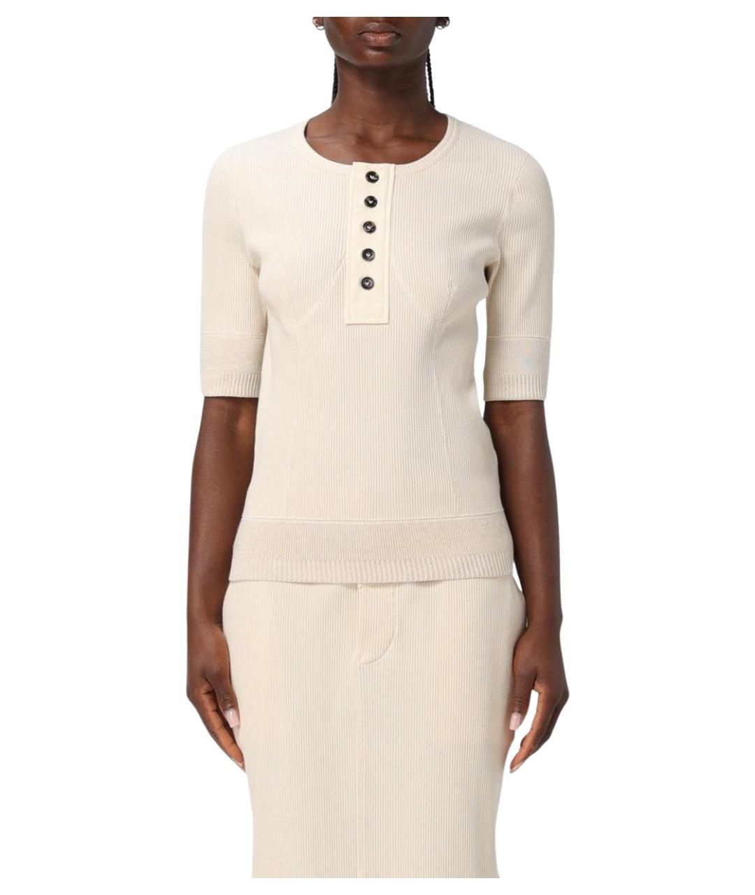 BOTTEGA VENETA Бежевая хлопковая футболка, фото 1