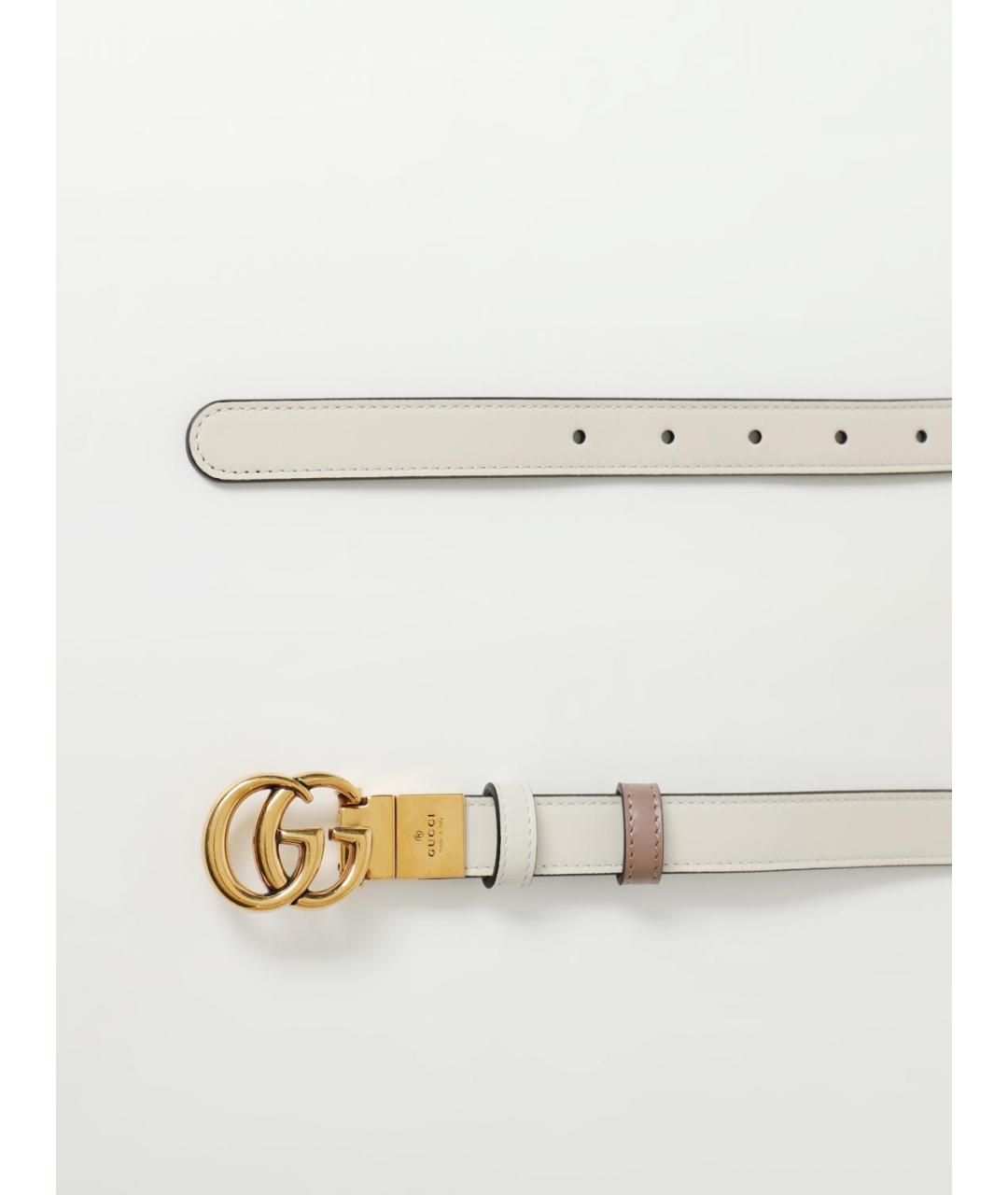 GUCCI Бежевый кожаный ремень, фото 3
