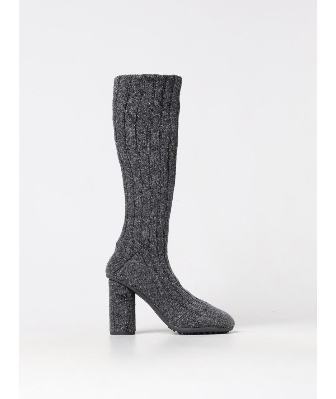 BOTTEGA VENETA Антрацитовые текстильные сапоги, фото 5