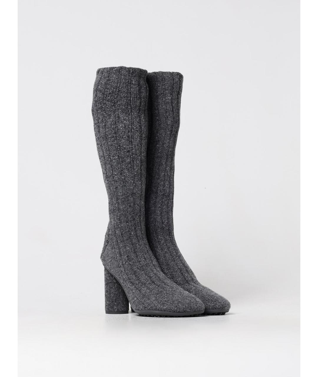 BOTTEGA VENETA Антрацитовые текстильные сапоги, фото 2