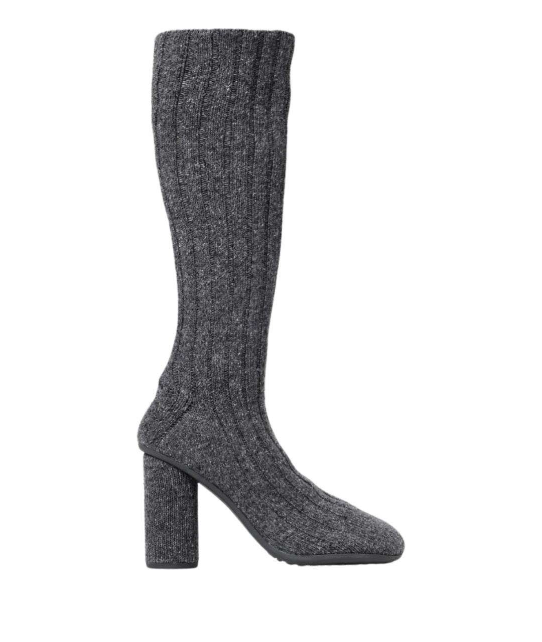 BOTTEGA VENETA Антрацитовые текстильные сапоги, фото 1