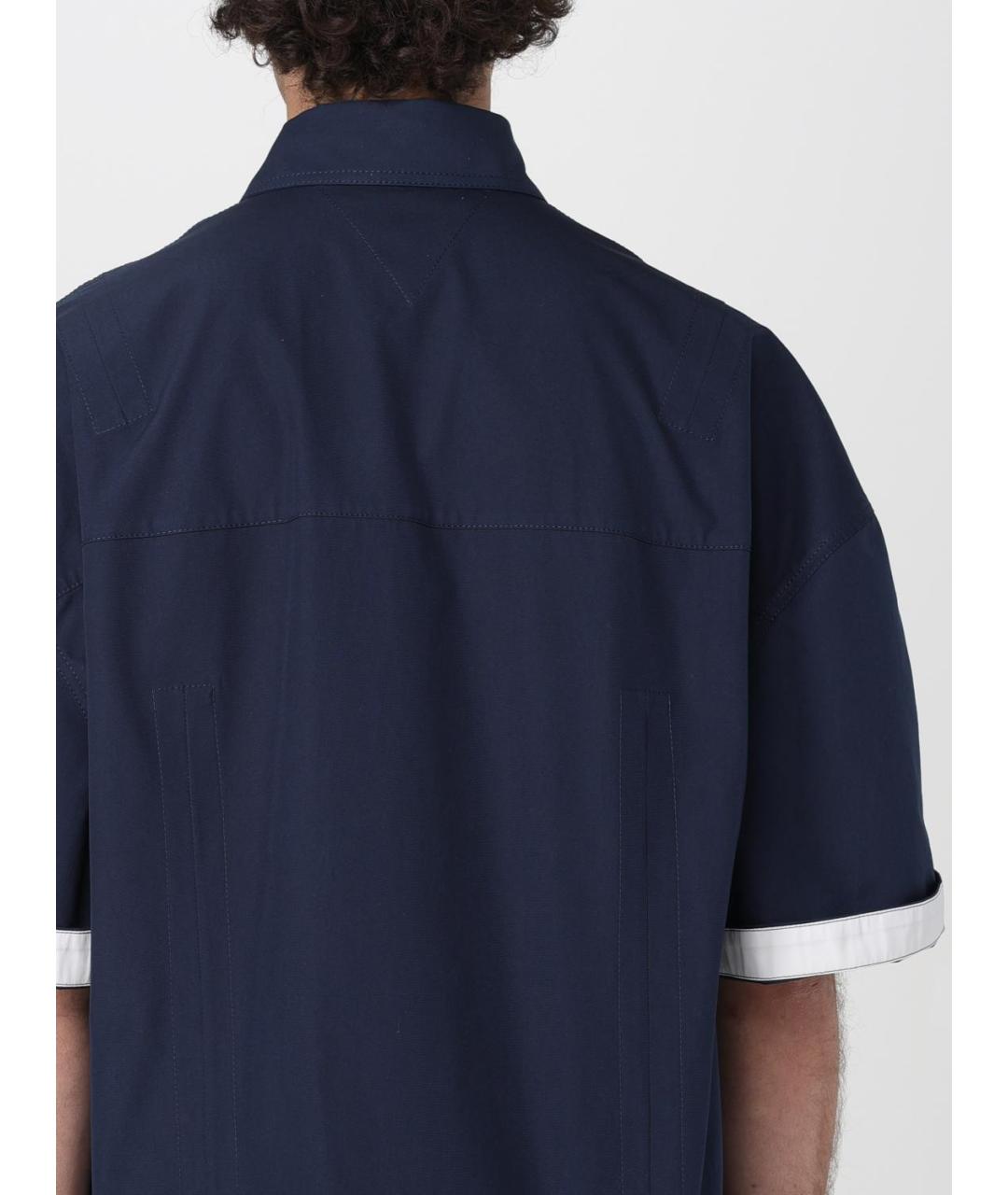 BOTTEGA VENETA Синяя хлопковая кэжуал рубашка, фото 5